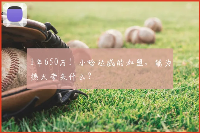 1年650万!小哈达威的加盟,能为热火带来什么?