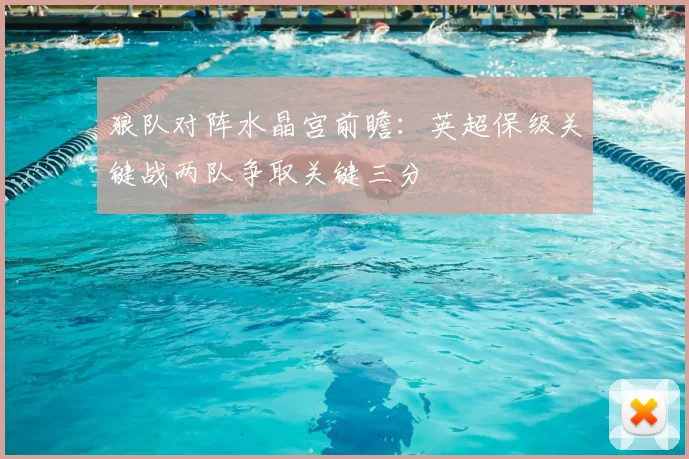 狼队对阵水晶宫前瞻:英超保级关键战两队争取关键三分